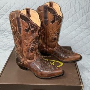 J.B. Dillon Dark Brown Western Boots size 9.5